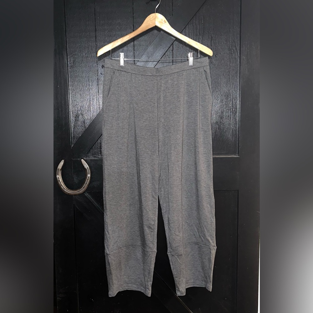 Eileen Fisher Charcoal Gray Super Soft Tencel Tapered Leg Casual Pants Sz M